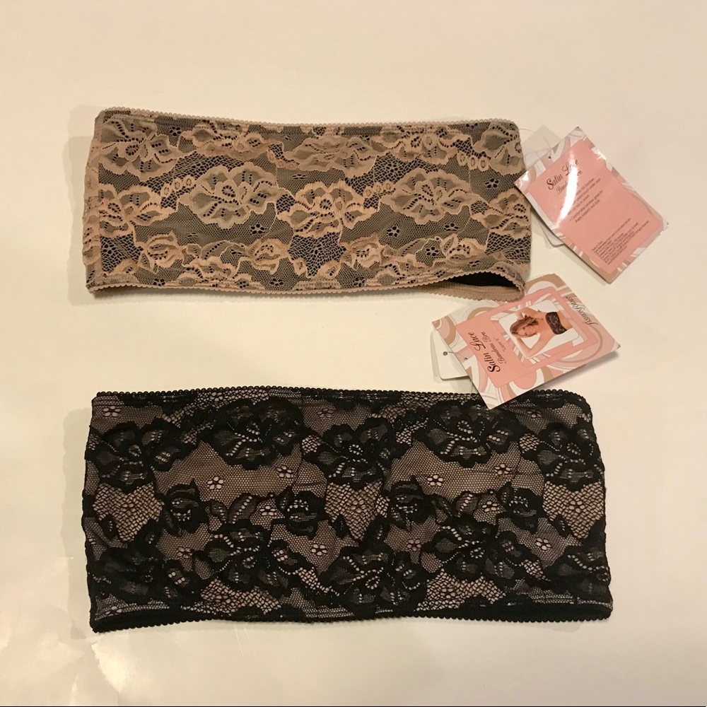 Bundle Sale! (2) Satin Lace bandeau bras